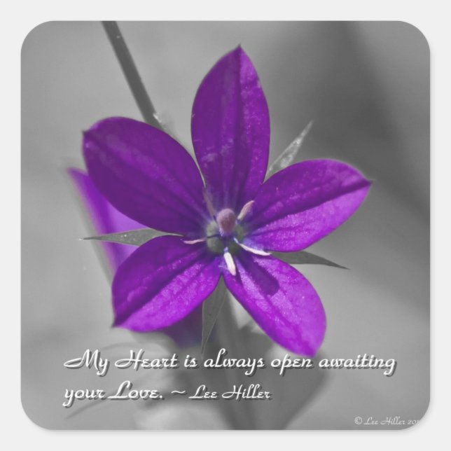 My Heart is always open... Square Sticker (Front)