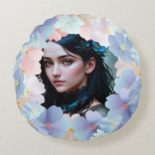 My heart is, and always will be, yours. round pillow