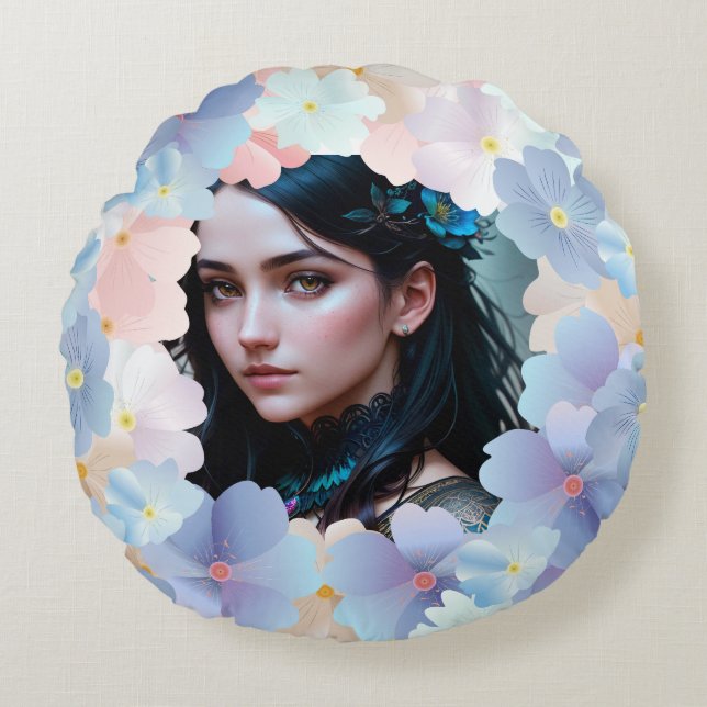 My heart is, and always will be, yours. round pillow (Front)