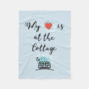 My Heart is at the Cottage with Trees Colour Fleece Blanket