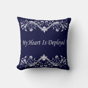 My Heart is Deployed Throw Pillow