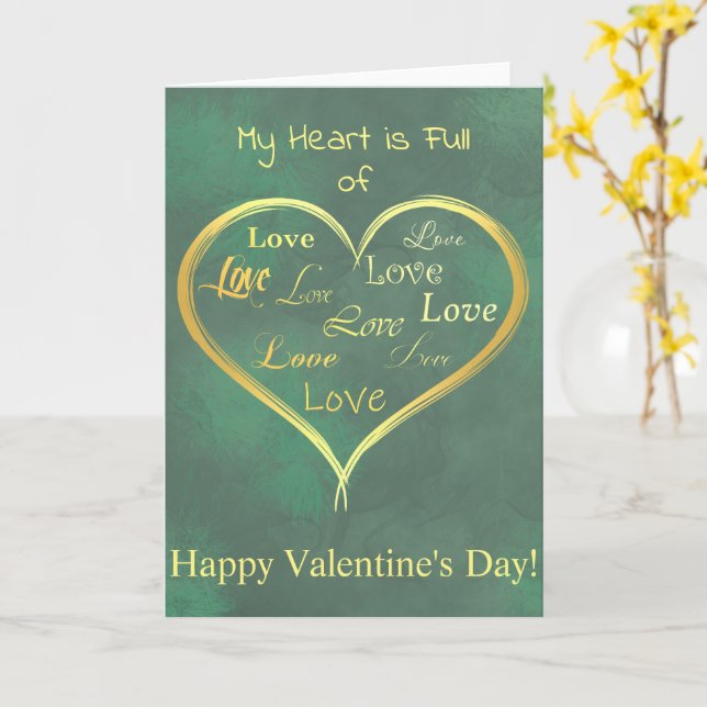 My Heart is Full of Love, Valentine  Card (Yellow Flower)