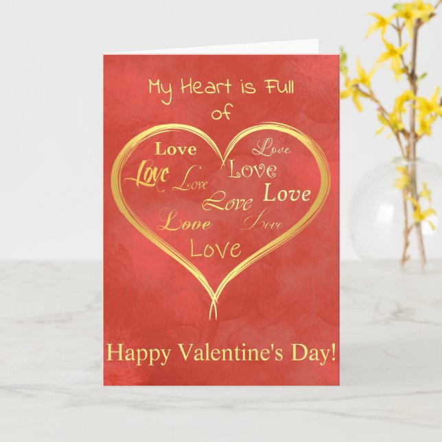 My Heart is Full of Love, Valentine Card (Yellow Flower)