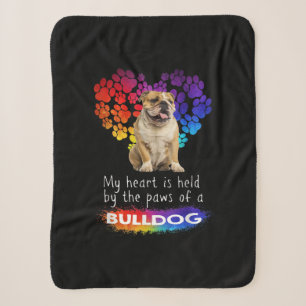My Heart Is Held By The Paws Of A Bulldog Sherpa Blanket