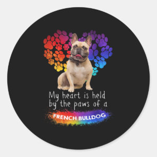 My Heart Is Held By The Paws Of A French Bulldog Classic Round Sticker