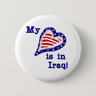 My Heart is in Iraq Tshirts and Gifts 2 Inch Round Button