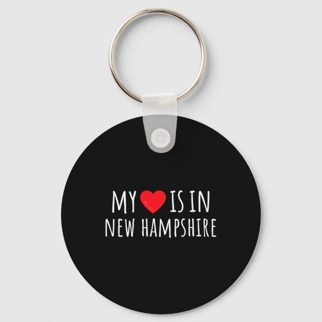 My Heart Is In New Hampshire Cute American State  Keychain (Front)