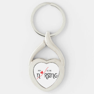 My Heart Is In Nursing Heart Key Chain