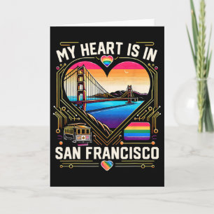 My Heart Is In San Francisco Souvenir Golden Gate  Card