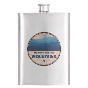 My Heart Is in The Mountains Hip Flask