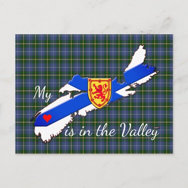 My Heart is in the valley Nova Scotia post card (Front)