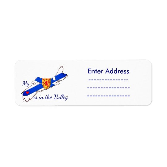 My Heart is in the valley Nova Scotia Sticker Return Address Label