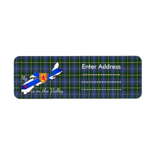 My Heart is in the valley Nova Scotia Sticker Return Address Label