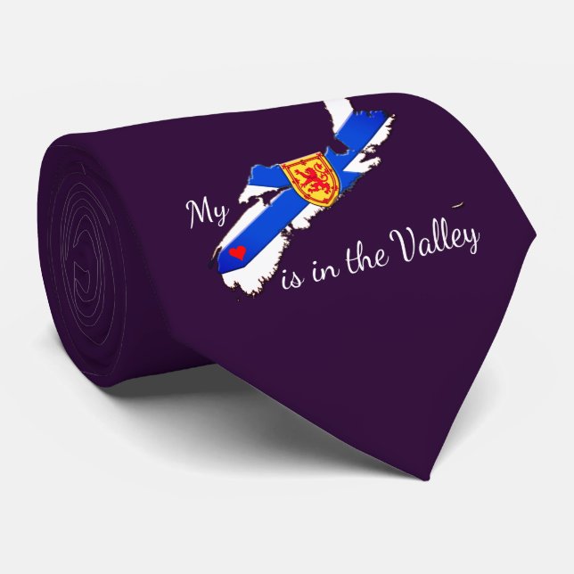 My Heart is in the valley Nova Scotia tie purple (Rolled)