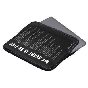 My heart is on fire encouragement poem poetry post laptop sleeve