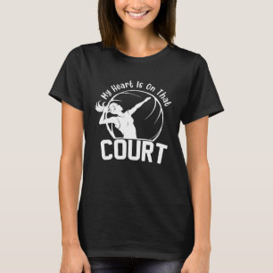 My Heart Is On That Court Cute Volleyball Boy Mom  T-Shirt