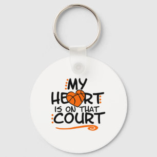 My Heart Is On That Court Sketll Keychain