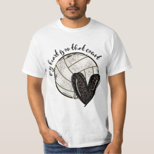 My Heart Is On That Court Volleyball Leopard T-Shirt