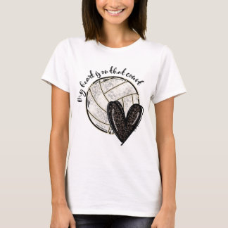 My Heart Is On That Court Volleyball Leopard T-Shirt
