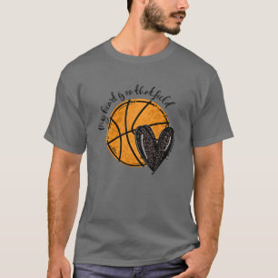 My Heart Is On That Field Basketball Sports Mom Ga T-Shirt