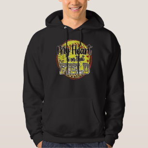 My Heart Is On That Field Leopard Softball Mom Mot Hoodie