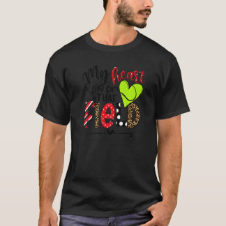My Heart Is On That Field Leopard Tennis Game Day T-Shirt