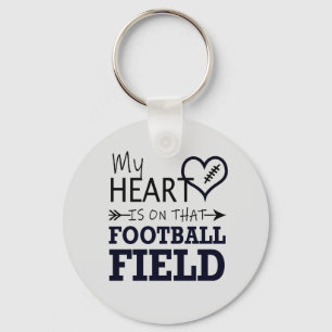 My Heart Is On That Football Field Keychain