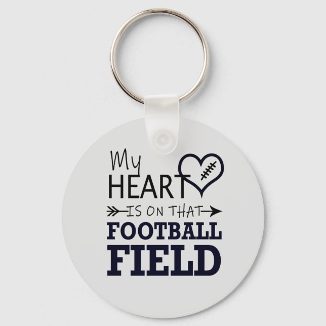 My Heart Is On That Football Field Keychain (Front)