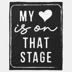 My Heart Is On That Stage Dance Mom Vintage Retro Fleece Blanket