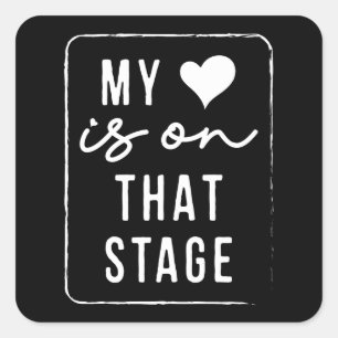 My Heart Is On That Stage Dance Mom Vintage Retro Square Sticker
