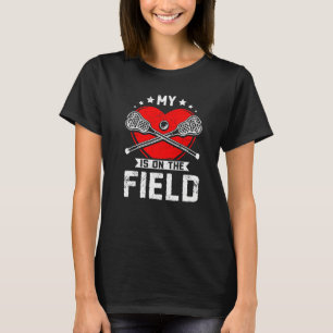 My heart is on the field Lacrosse Premium T-Shirt