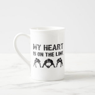 My Heart Is On The Line - Football Lineman I Bone China Mug