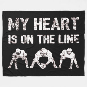 My Heart Is On The Line - Football Lineman I Fleece Blanket