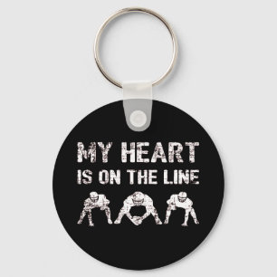 My Heart Is On The Line - Football Lineman I Keychain