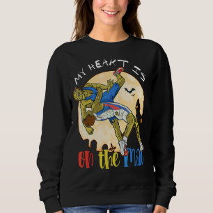 My Heart Is On The Mat Wrestling Mom Wrestling Dad Sweatshirt