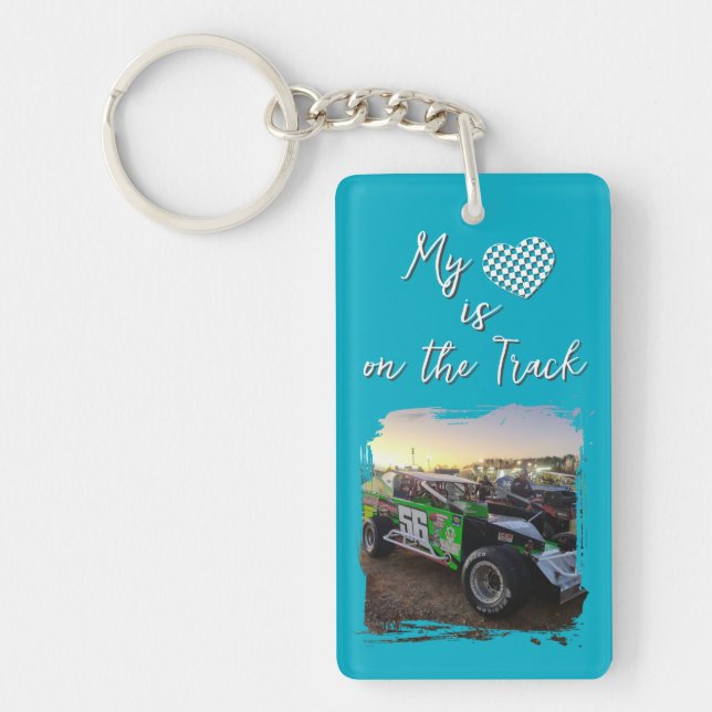 My Heart Is on the Track Keychain (Front)
