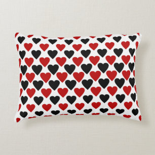 My Heart is Red Yours is Black Opposites Attract  Accent Pillow
