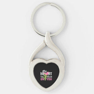 My Heart Is Stuck On You Cactus Heartfelt Design  Keychain