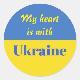 My Heart is With Ukraine Classic Round Sticker