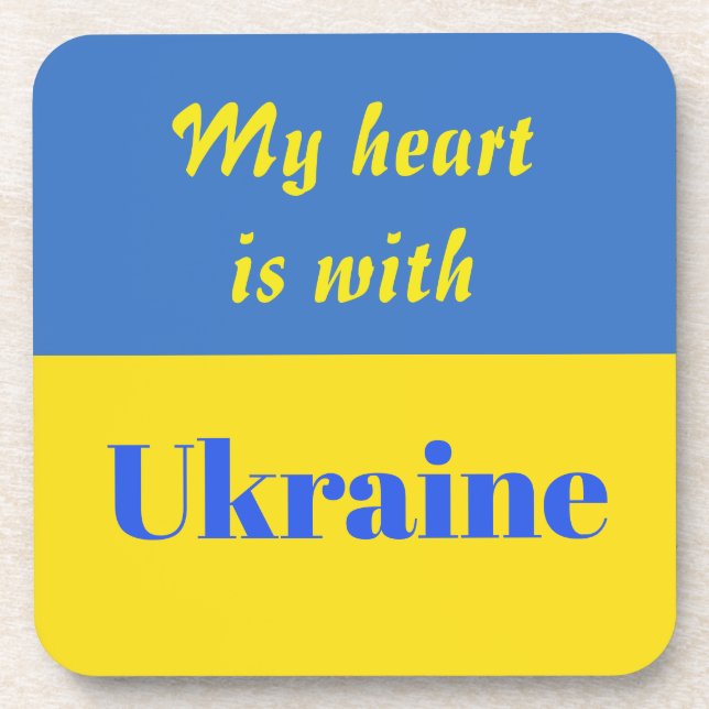 My Heart is With Ukraine Coaster (Front)