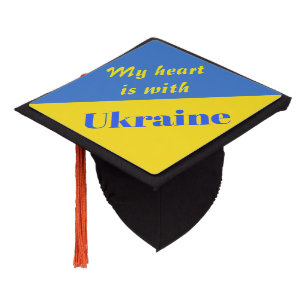 My Heart is With Ukraine Graduation Cap Topper