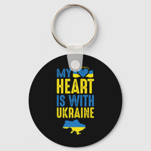My Heart Is With Ukraine  Keychain