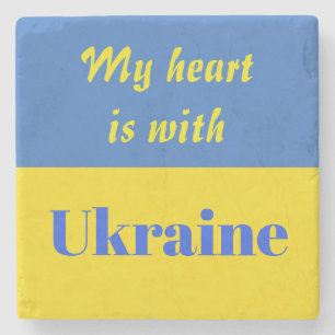 My Heart is With Ukraine Stone Coaster
