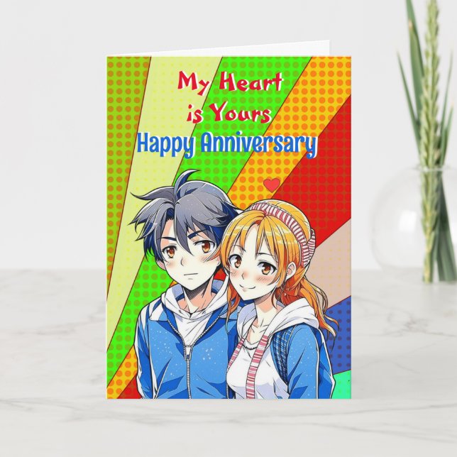 My Heart is Yours | Anime Pop Art Anniversary Card (Front)