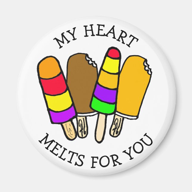 My Heart Melts for You  Ice Cream Pun Magnet (Front)