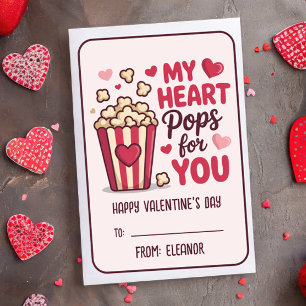 MY HEART POPS FOR YOU Valentines Day Classroom Card
