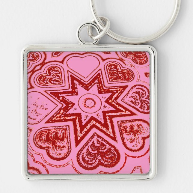 'My Heart'  Premium Keychain (Pink) (Front)
