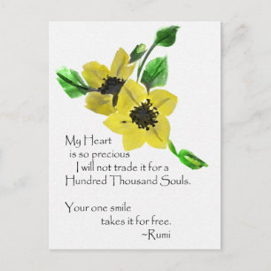 My Heart Rumi Watercolor Postcard