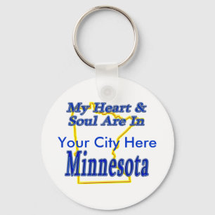 My Heart & Soul Are In Minnesota Keychain