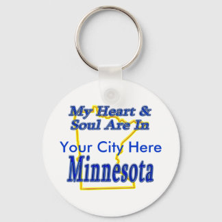 My Heart & Soul Are In Minnesota Keychain